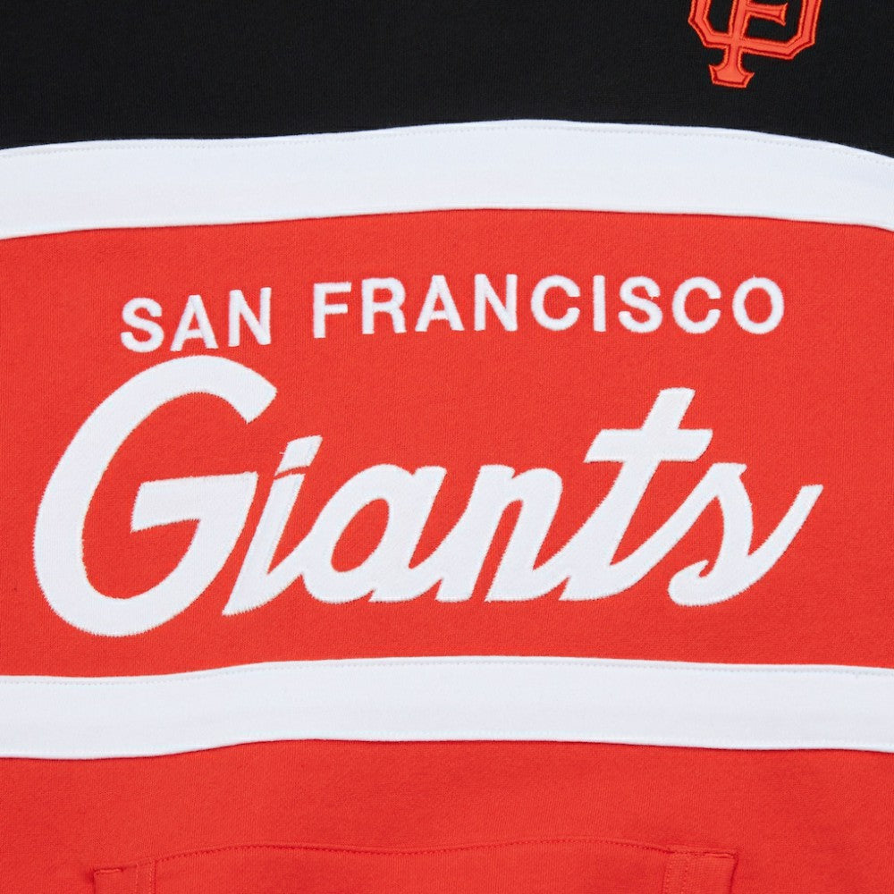 San Francisco Giants Head Coach Pullover Hoodie - Orange/Black | Mitchell & Ness