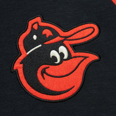Baltimore Orioles Cooperstown Collection Legendary Raglan Slub Henley 3/4-Sleeve T-Shirt - Black | Mitchell & Ness
