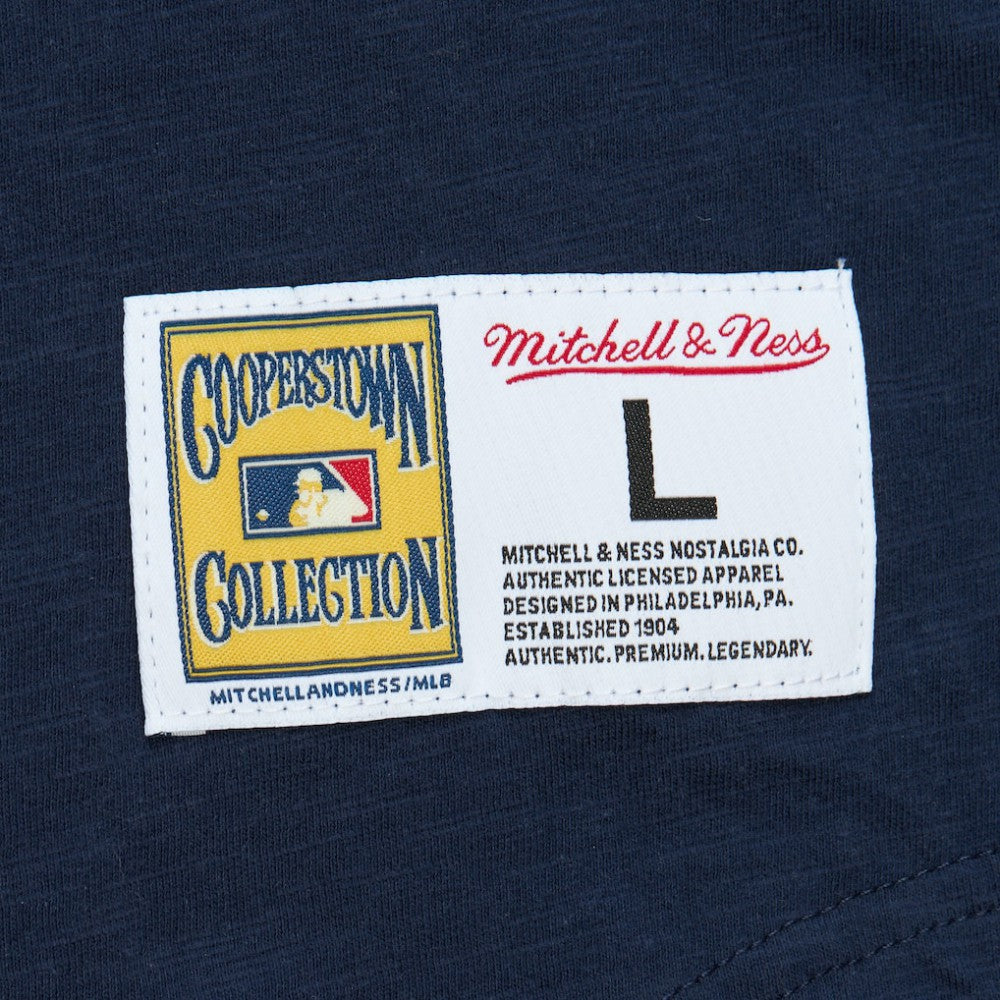 Boston Red Sox Cooperstown Collection Legendary Raglan Slub Henley 3/4-Sleeve T-Shirt - Navy | Mitchell & Ness