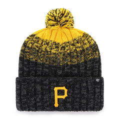 Pittsburgh Pirates Youth Cascade Cuffed Knit Hat with Pom  - Black | 47 brand