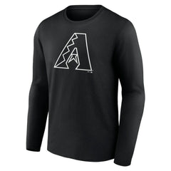 Arizona Diamondbacks Monochrome Personalized Name & Number Long Sleeve T-Shirt - Black