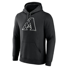Arizona Diamondbacks Monochrome Personalized Name & Number Pullover Hoodie - Black