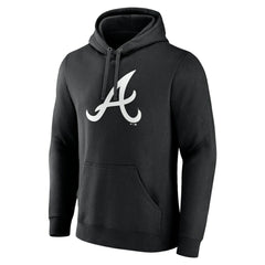 Atlanta Braves Monochrome Personalized Name & Number Pullover Hoodie - Black