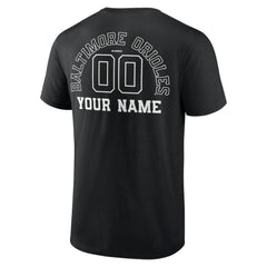 Baltimore Orioles Monochrome Personalized Name & Number T-Shirt - Black