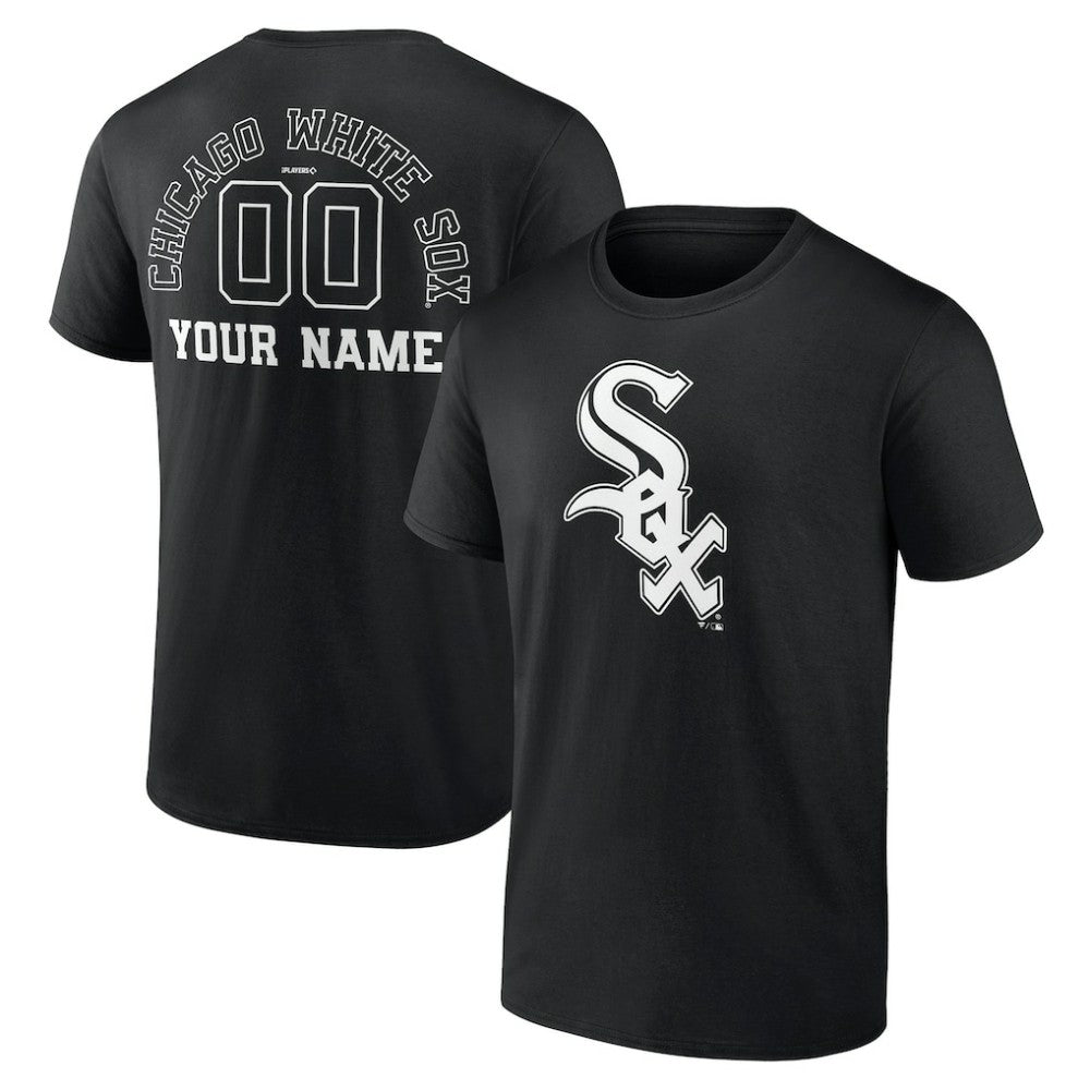 Chicago White Sox Monochrome Personalized Name & Number T-Shirt - Black