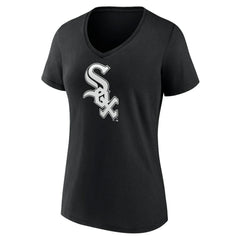 Chicago White Sox Women's Monochrome Personalized Name & Number V-Neck T-Shirt - Black