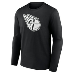 Cleveland Guardians Monochrome Personalized Name & Number Long Sleeve T-Shirt - Black