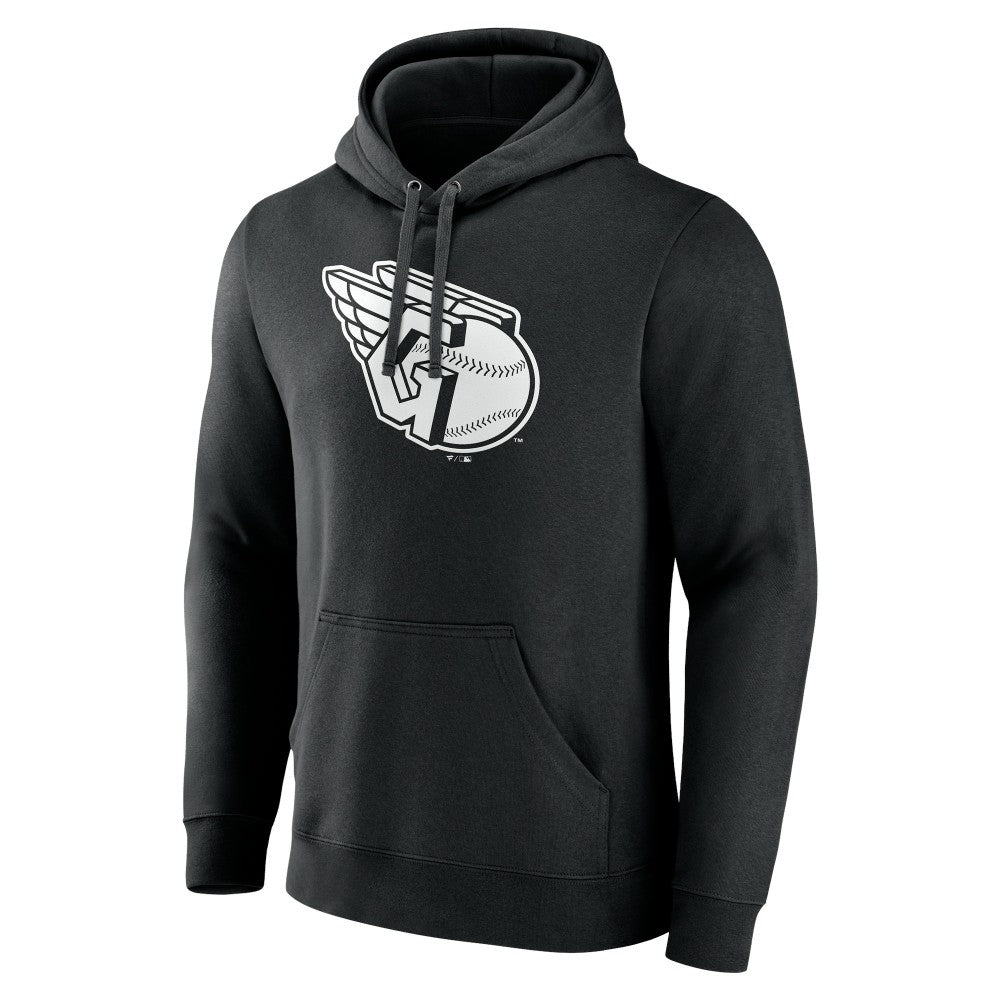 Cleveland Guardians Monochrome Personalized Name & Number Pullover Hoodie - Black