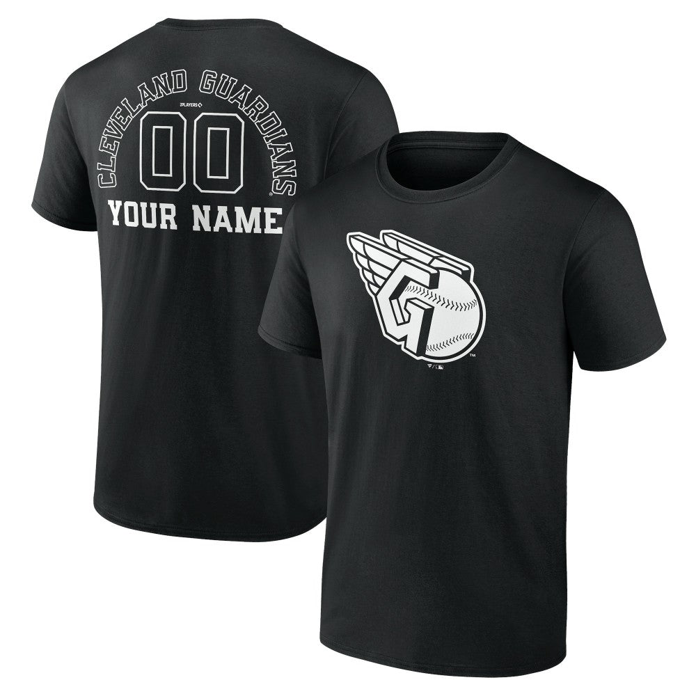 Cleveland Guardians Monochrome Personalized Name & Number T-Shirt - Black