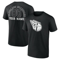 Cleveland Guardians Monochrome Personalized Name & Number T-Shirt - Black