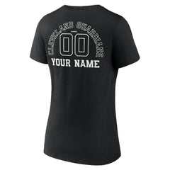 Cleveland Guardians Women's Monochrome Personalized Name & Number V-Neck T-Shirt - Black