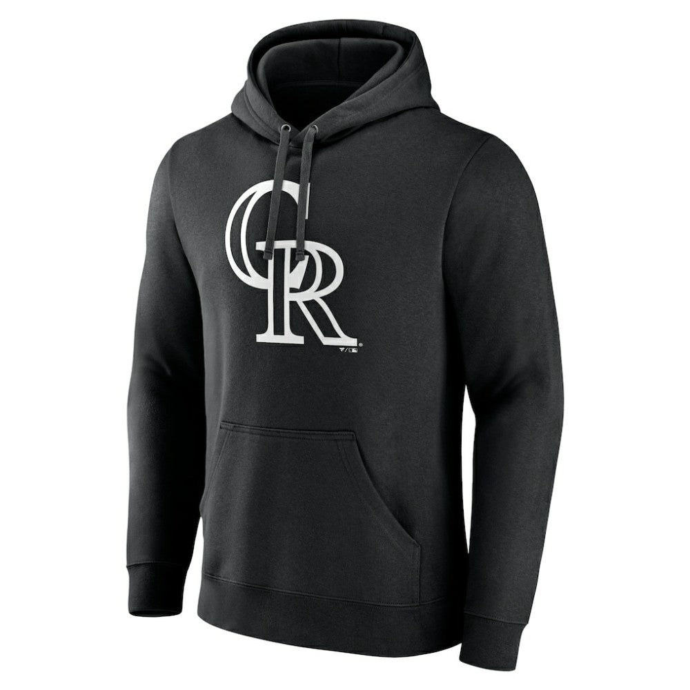 Colorado Rockies Monochrome Personalized Name & Number Pullover Hoodie - Black