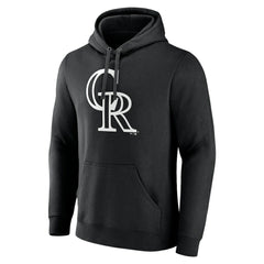 Colorado Rockies Monochrome Personalized Name & Number Pullover Hoodie - Black