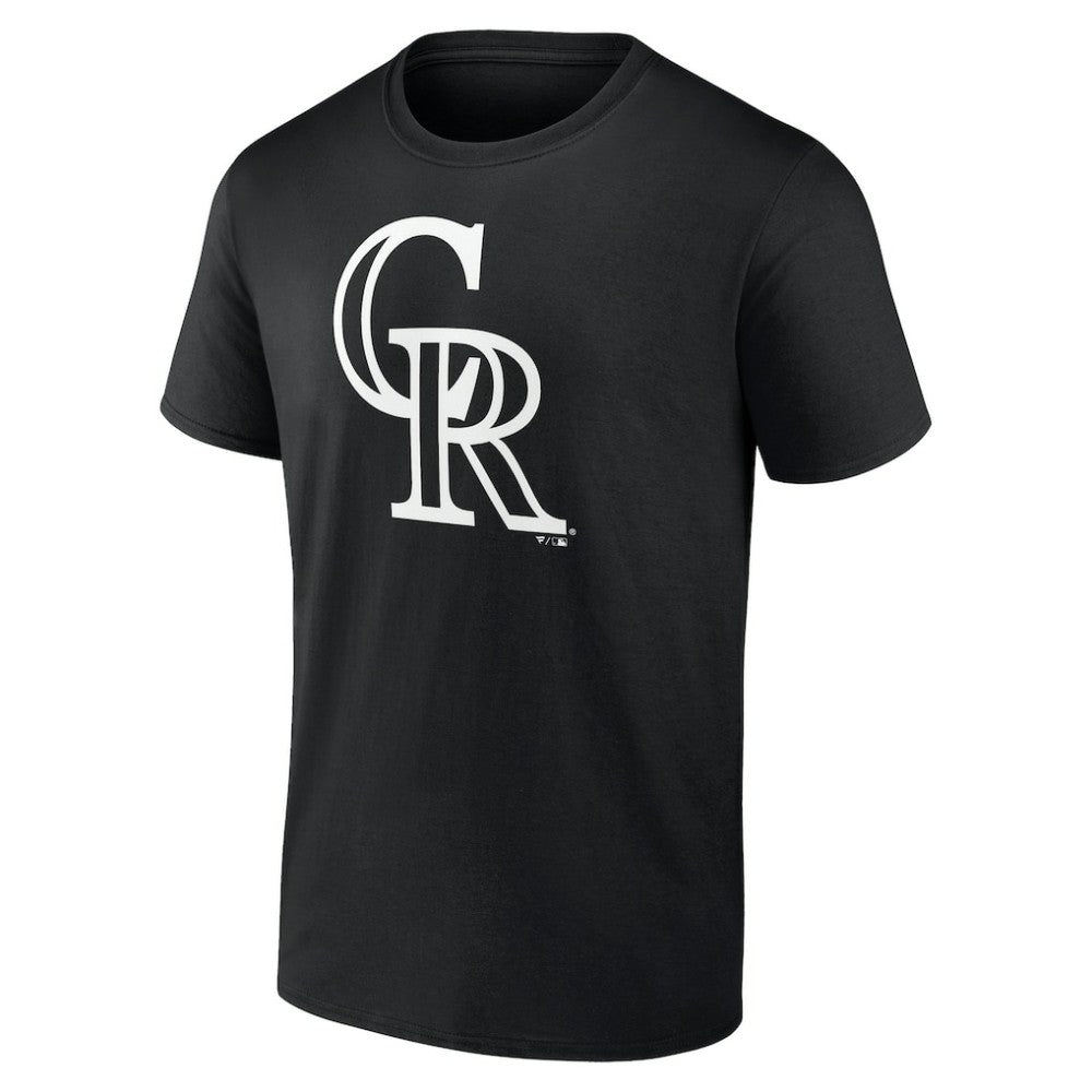 Colorado Rockies Monochrome Personalized Name & Number T-Shirt - Black