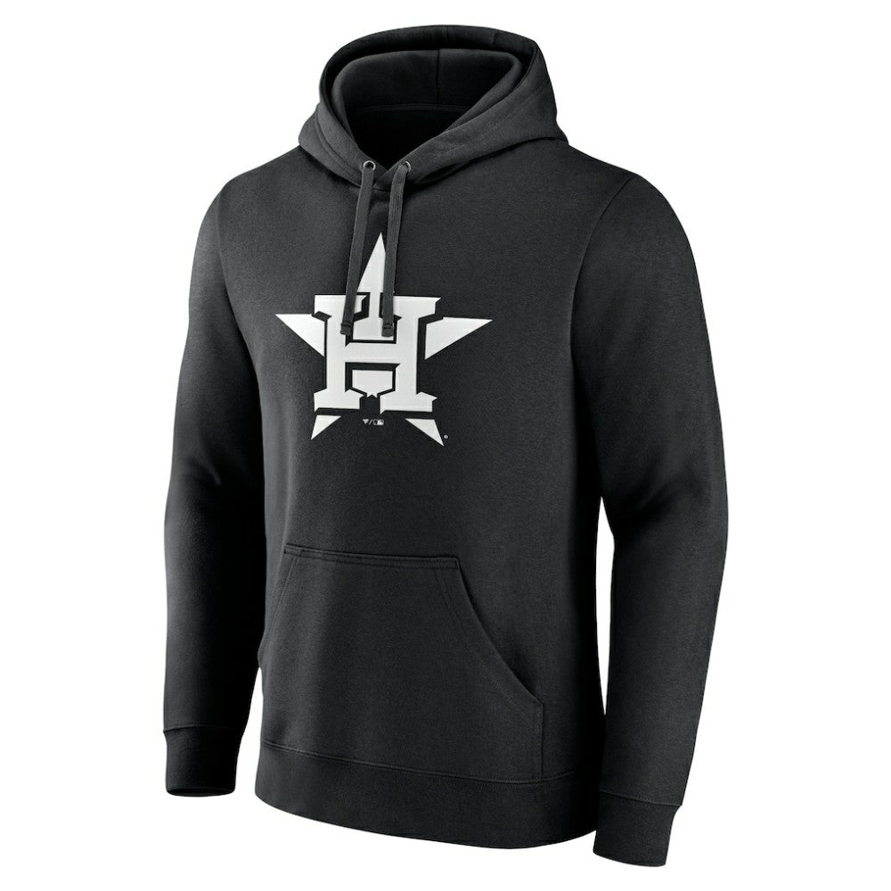 Houston Astros Monochrome Personalized Name & Number Pullover Hoodie - Black