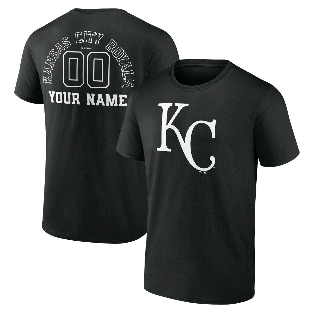 Kansas City Royals Monochrome Personalized Name & Number T-Shirt - Black