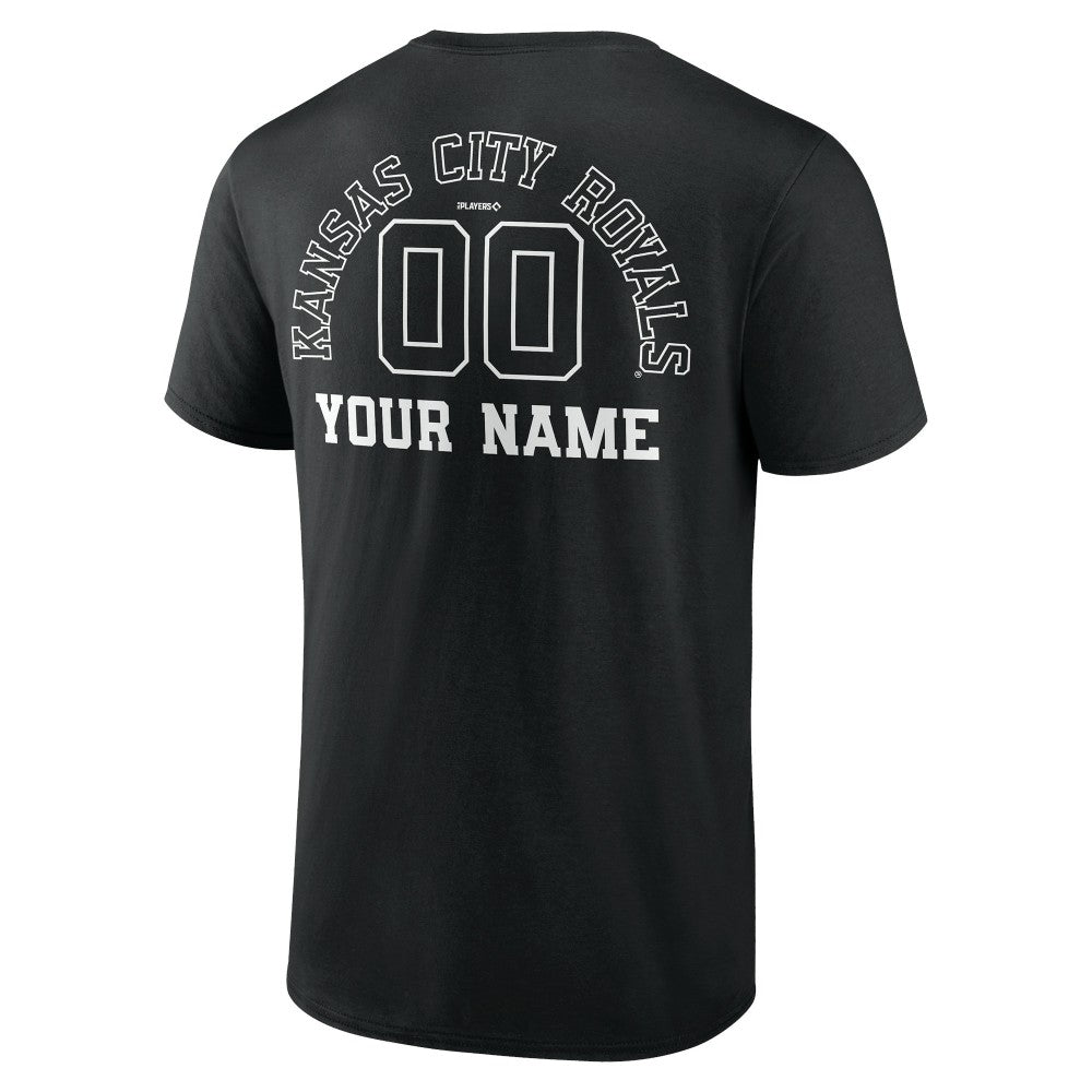 Kansas City Royals Monochrome Personalized Name & Number T-Shirt - Black