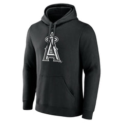 Los Angeles Angels Monochrome Personalized Name & Number Pullover Hoodie - Black