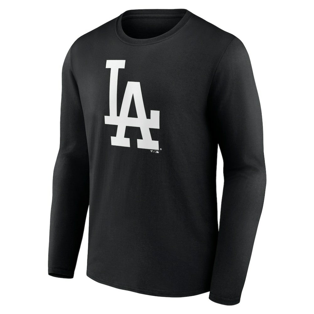 Los Angeles Dodgers Monochrome Personalized Name & Number Long Sleeve T-Shirt - Black