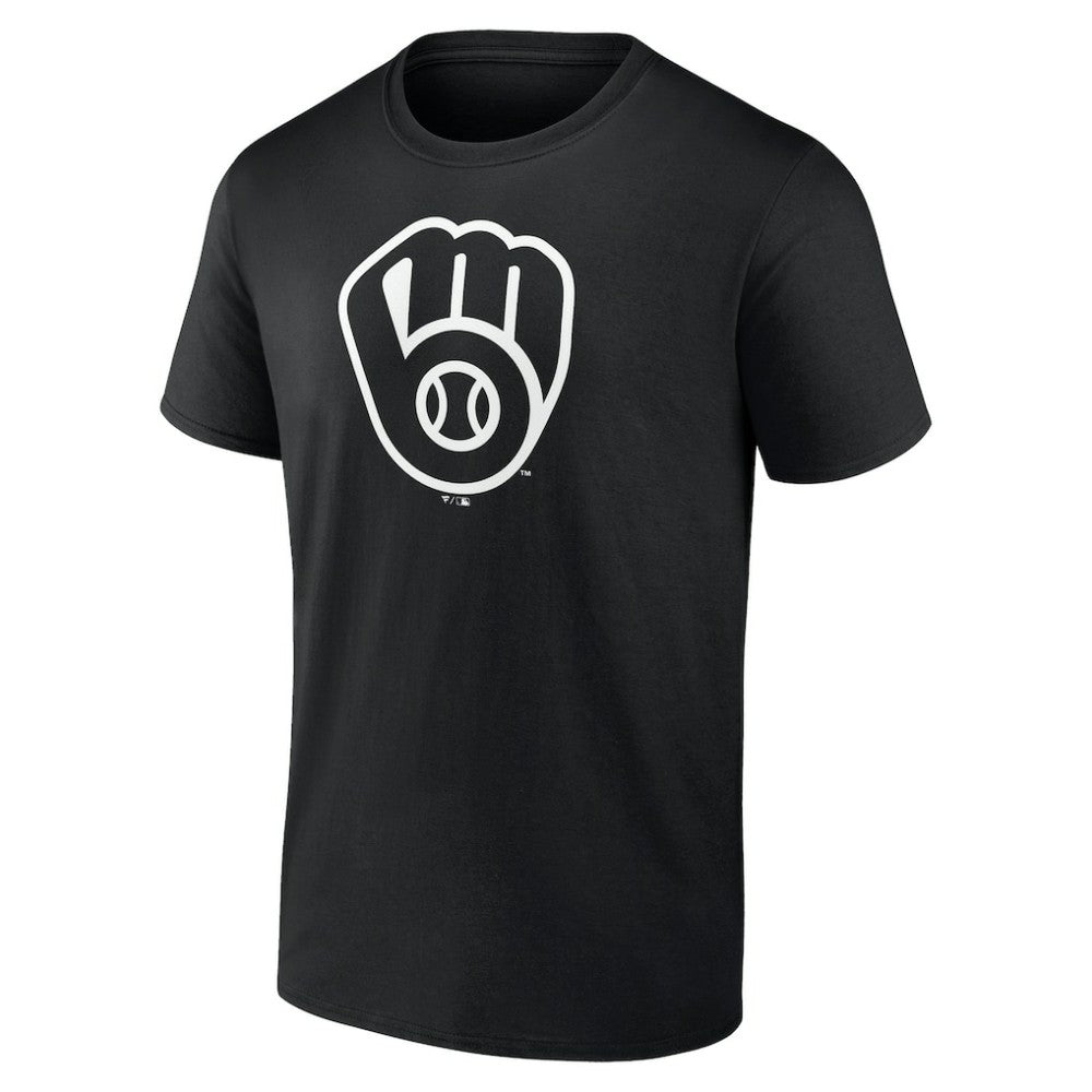 Milwaukee Brewers Monochrome Personalized Name & Number T-Shirt - Black