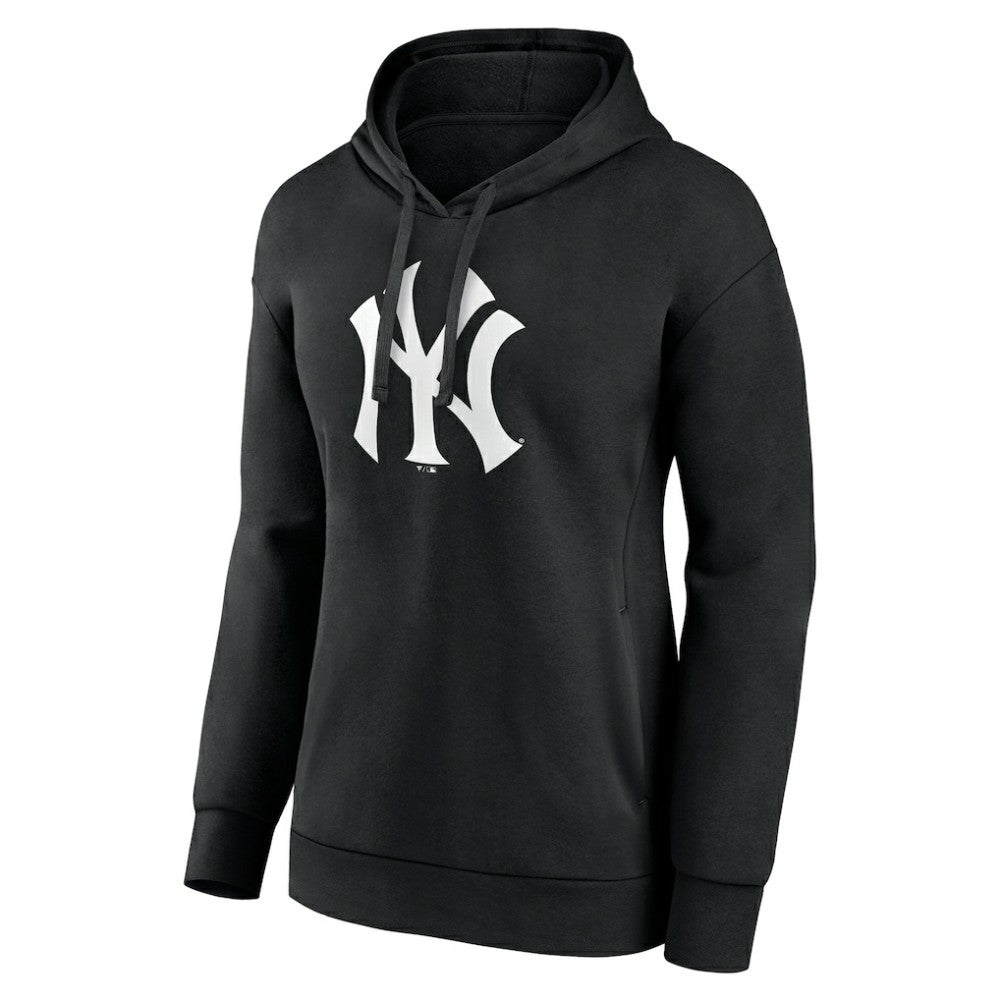 New York Yankees Women's Monochrome Personalized Name & Number Pullover Hoodie - Black