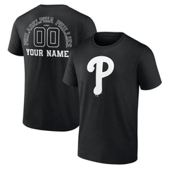 Philadelphia Phillies Monochrome Personalized Name & Number T-Shirt - Black