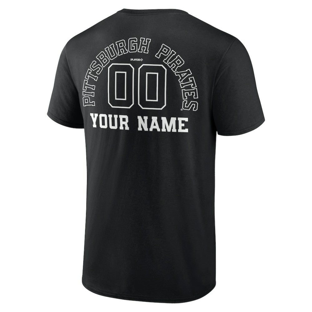 Pittsburgh Pirates Monochrome Personalized Name & Number T-Shirt - Black
