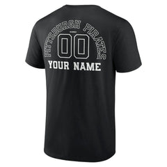 Pittsburgh Pirates Monochrome Personalized Name & Number T-Shirt - Black