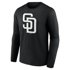 San Diego Padres Monochrome Personalized Name & Number Long Sleeve T-Shirt - Black