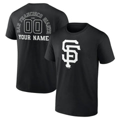San Francisco Giants Monochrome Personalized Name & Number T-Shirt - Black