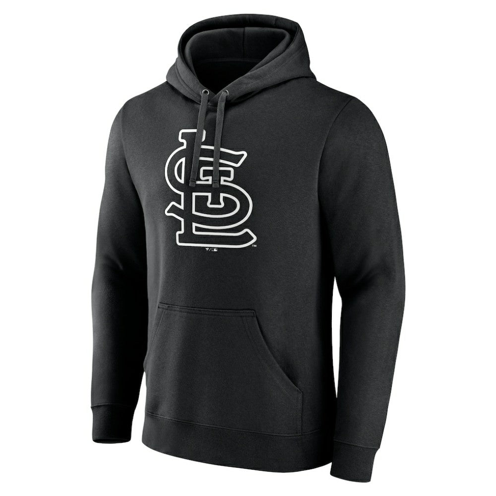 St. Louis Cardinals Monochrome Personalized Name & Number Pullover Hoodie - Black