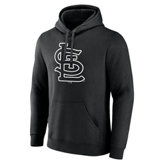 St. Louis Cardinals Monochrome Personalized Name & Number Pullover Hoodie - Black