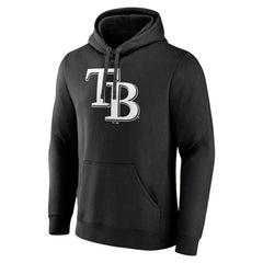 Tampa Bay Rays Monochrome Personalized Name & Number Pullover Hoodie - Black