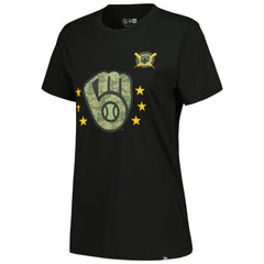 Milwaukee Brewers Women's Armed Forces Day T-Shirt - Black | New Era