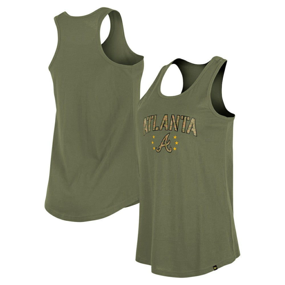 Atlanta Braves Women's Armed Forces Day Tank Top - Olive | New Era