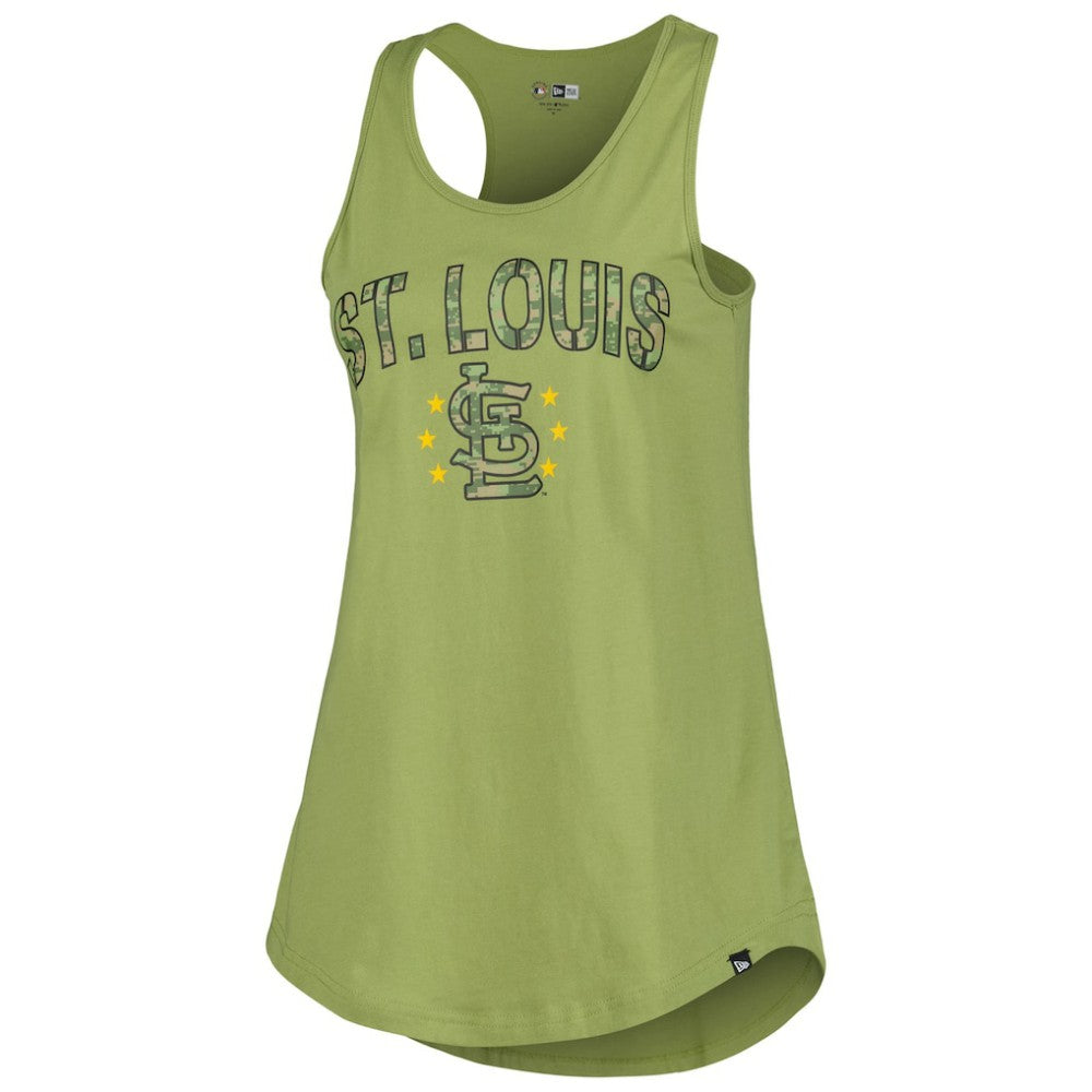 St. Louis Cardinals Women's Armed Forces Day Tank Top - Olive | New Era