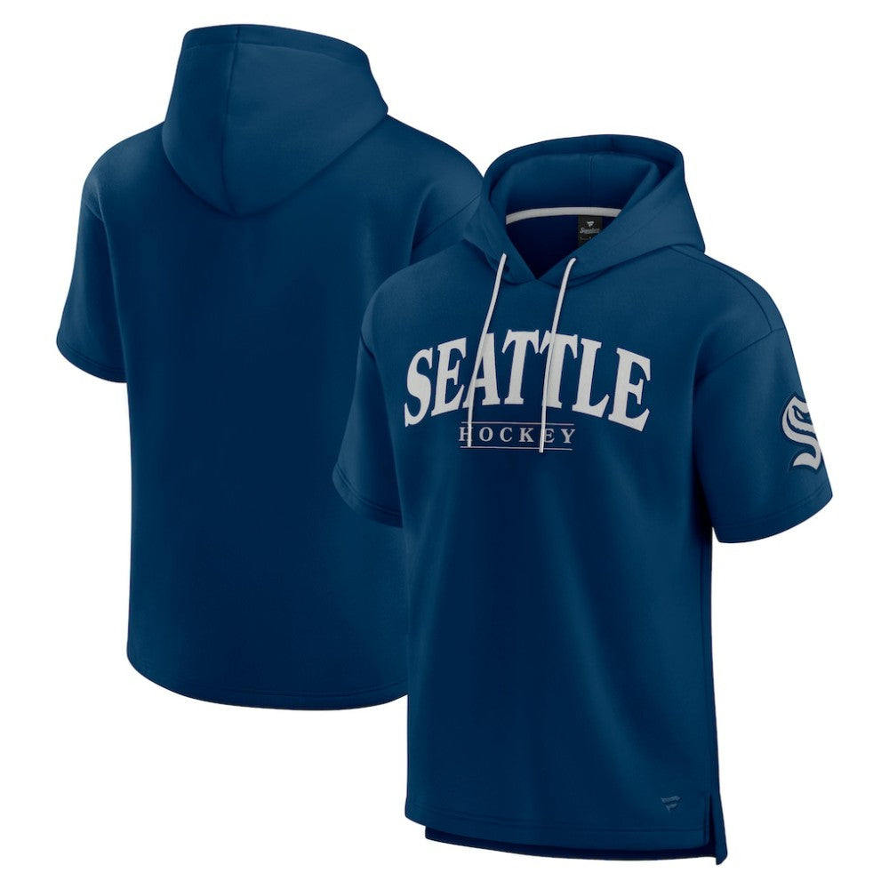 Seattle Kraken Fanatics Elements Ready Short Sleeve Pullover Hoodie