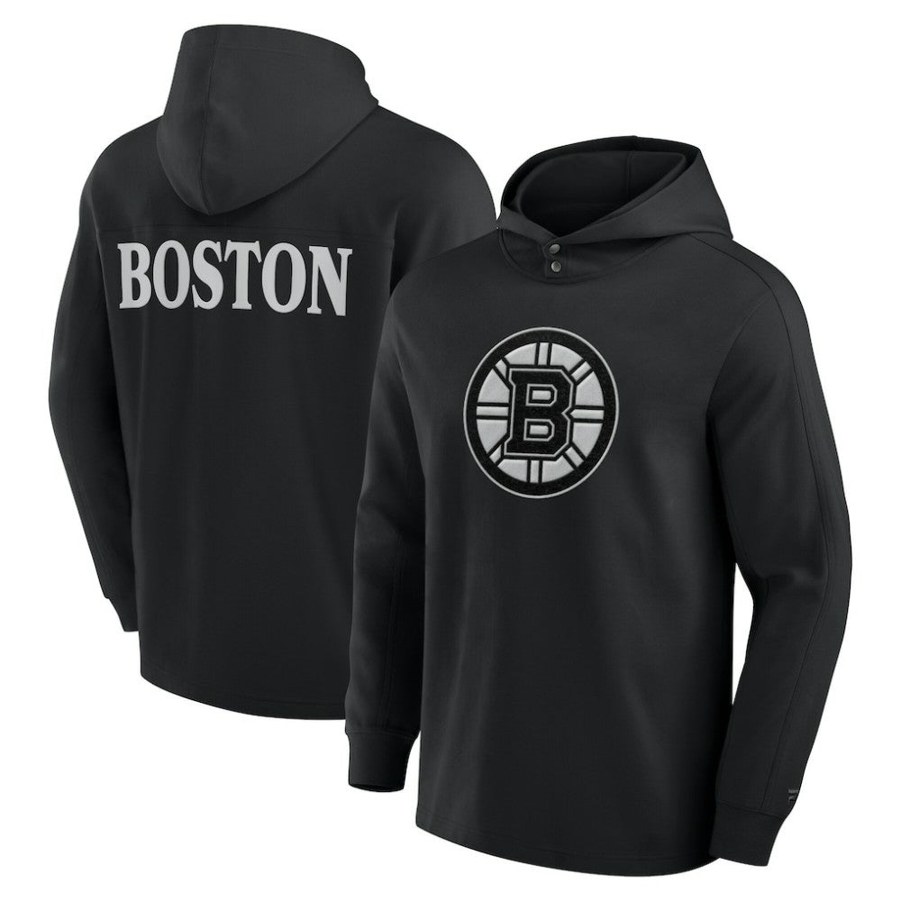 Boston Bruins Fanatics Elements Blaze Tri-Blend Long Sleeve Hoodie T-Shirt