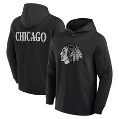 Chicago Blackhawks Fanatics Elements Blaze Tri-Blend Long Sleeve Hoodie T-Shirt