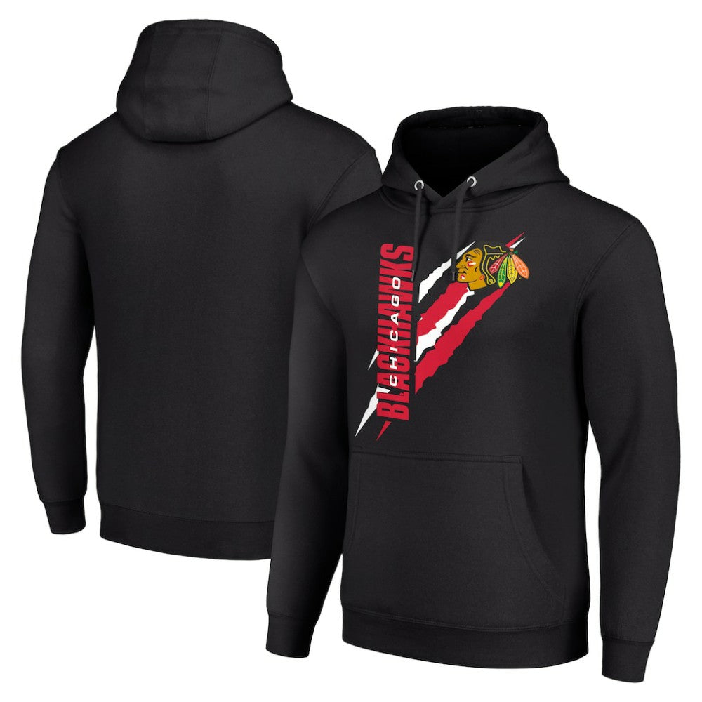 Chicago Blackhawks Starter Color Scratch Fleece Pullover Hoodie