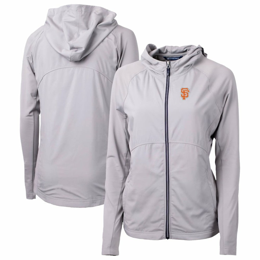 San Francisco Giants Cutter & Buck Women's City Connect Adapt Eco Knit Hybrid Recycled Full-Zip Hoodie - Gray