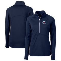 Chicago Cubs Cutter & Buck Women's City Connect Adapt Eco Knit Recycled Half-Zip Pullover Top - Navy