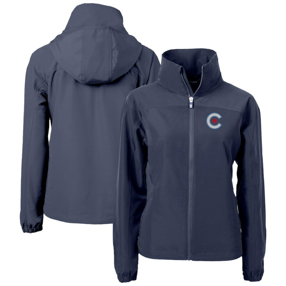Chicago Cubs Cutter & Buck Women's City Connect Charter Eco Recycled Full-Zip Jacket - Navy