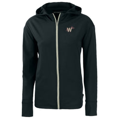 Washington Nationals Cutter & Buck Women's City Connect Daybreak Eco Recycled Full-Zip Hoodie - Black