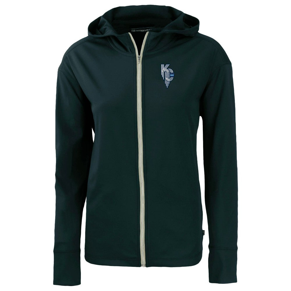 Kansas City Royals Cutter & Buck Women's City Connect Daybreak Eco Recycled Full-Zip Hoodie - Navy