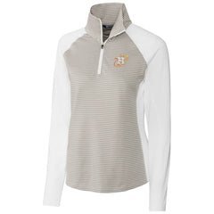 Houston Astros Cutter & Buck Women's City Connect Forge Tonal Stripe Stretch Half-Zip Pullover Top - White