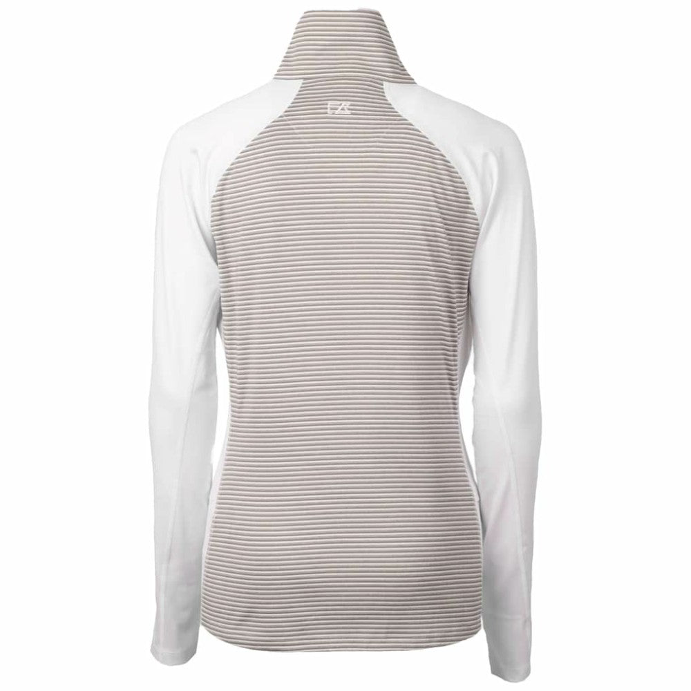 Houston Astros Cutter & Buck Women's City Connect Forge Tonal Stripe Stretch Half-Zip Pullover Top - White
