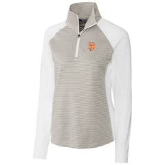 San Francisco Giants Cutter & Buck Women's City Connect Forge Tonal Stripe Stretch Half-Zip Pullover Top - White