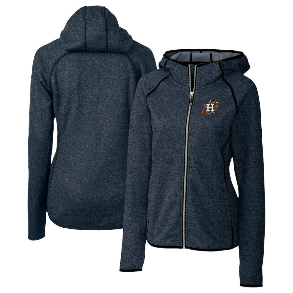 Houston Astros Cutter & Buck Women's City Connect Mainsail Full-Zip Hooded Jacket - Heather Navy