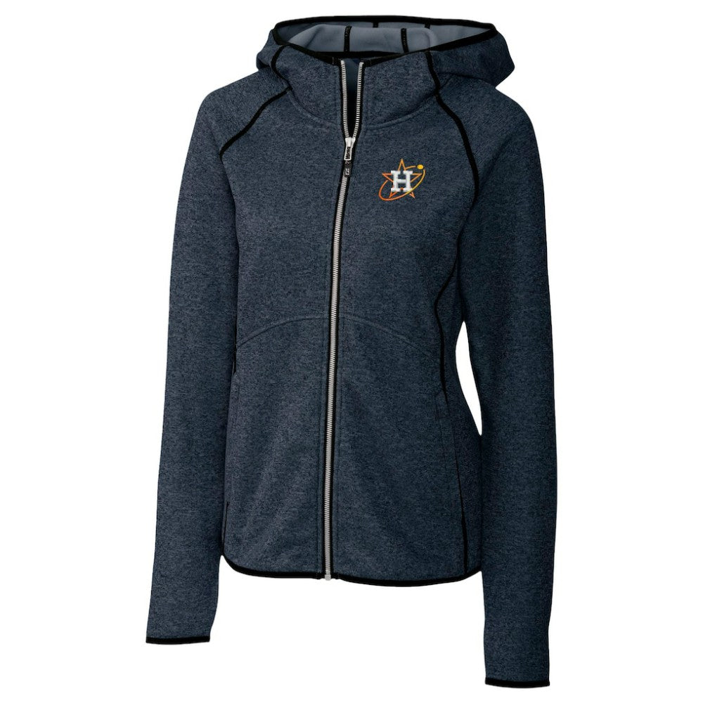 Houston Astros Cutter & Buck Women's City Connect Mainsail Full-Zip Hooded Jacket - Heather Navy